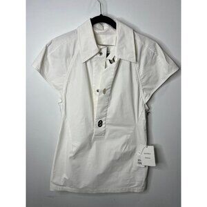 Bottega Veneta Coated Toile Shirt White Women’s EU 44/US Medium $1300